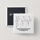 Biotechnologie van plant in perspectief (transgene vierkante button 5,1 cm (Voorkant /achterkant)