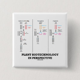 Biotechnologie van plant in perspectief (transgene vierkante button 5,1 cm