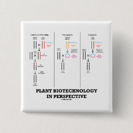 Biotechnologie van plant in perspectief (transgene vierkante button 5,1 cm