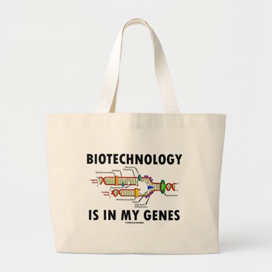 Biotechnologie zit in mijn genen (DNA-replicatie) Grote Tote Bag (Voorkant)