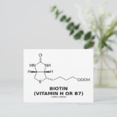Biotine (vitamine H of B7) Chemische molecule Briefkaart (Staand voorkant)