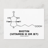 Biotine (vitamine H of B7) Chemische molecule Briefkaart (Voorkant)