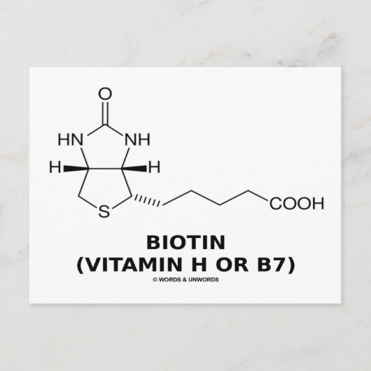 Biotine (vitamine H of B7) Chemische molecule Briefkaart (Voorkant)