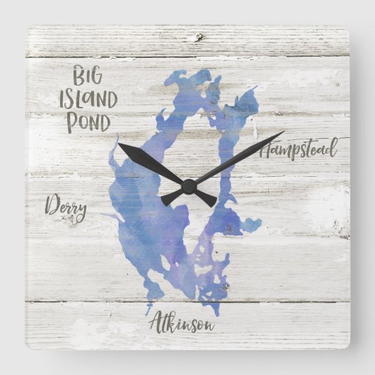 BIP Big Island Pond Clock voor Lake House Vierkante Klok (Voorkant)