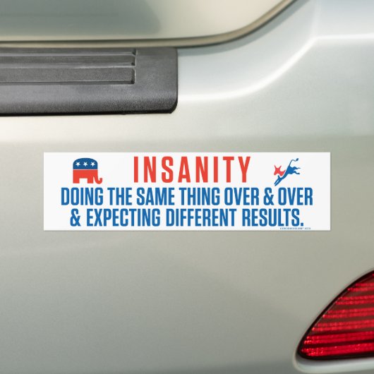 Bipartisan Insanity Bumpersticker (Op auto)