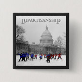 Bipartisan Snowball Fight Vierkante Button 5,1 Cm (Voorkant)