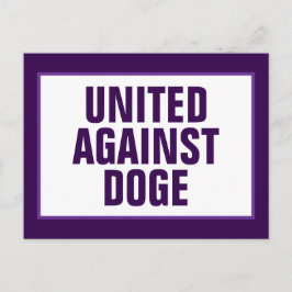 Bipartisan United tegen DOGE Paarse antidoge Briefkaart