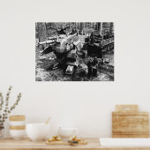 Bipedal Panzer B/W bijvullen Poster (Keuken)