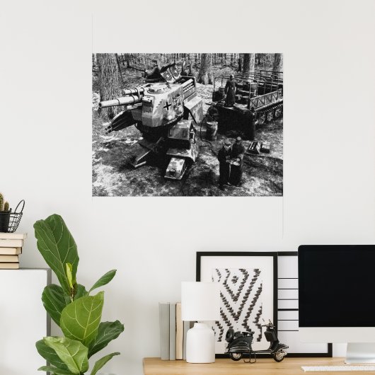 Bipedal Panzer B/W bijvullen Poster (Thuiskantoor)