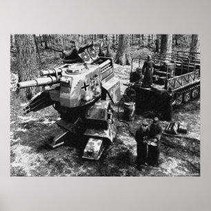 Bipedal Panzer B/W bijvullen Poster