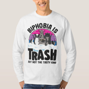 Biphobia is vuilnis opossum, biseksuele vlag bi t-shirt