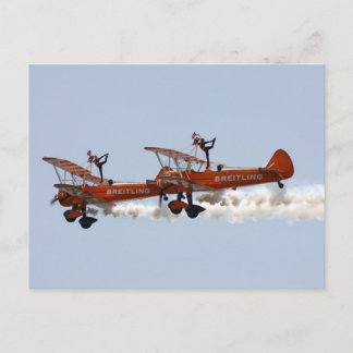 Biplane aerobatic Wing Walkers Briefkaart