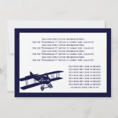 Biplane Aviator Blue Wedding Info Card Kaart (Voorkant)