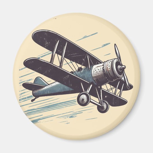  Biplane Aviator Magneet (Voorkant)