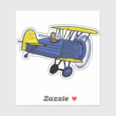 Biplane Blue Sticker (Vel)