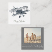 Biplane Classic kerstkaart Notitiekaartje (Voorkant / Achterkant)