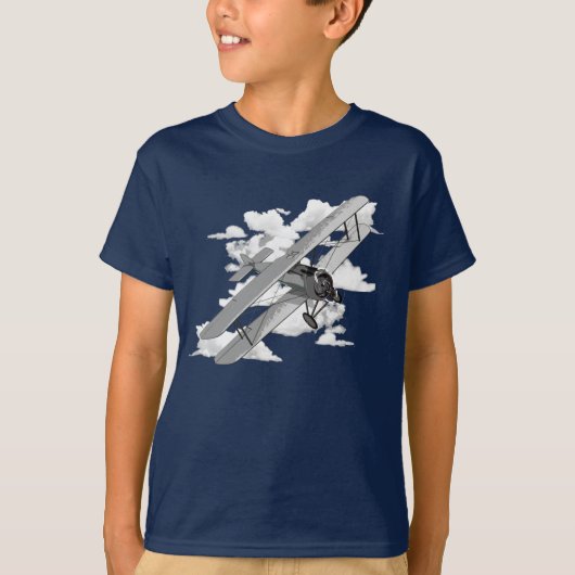 Biplane en wolken t-shirt (Voorkant)