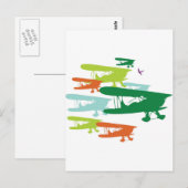: BiPlane Lonely Sparrow Airplane Desi Briefkaart (Voorkant / Achterkant)
