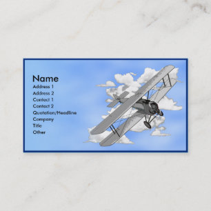 Biplane-sjabloon voor visitekaartjes