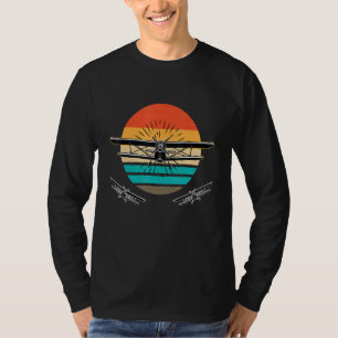 Biplane Vliegtuig Ontwerp Retro Vliegende Hobby T-shirt
