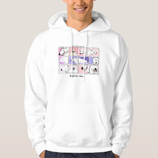 Bipolair Beer Funny Cartoon Hoodie van Rick London (Voorkant)