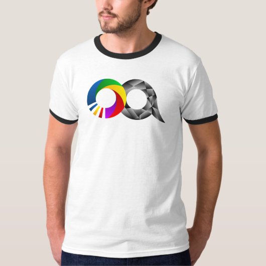 Bipolair Beer regenboogpictogram Ringer T-shirt (Voorkant)