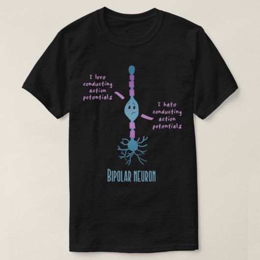 Bipolair neuron t-shirt (Design voorkant)