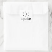 bipolair symbool vierkante sticker (Tas)