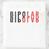 Bipolair tekstontwerp rechthoekige sticker (Tas)