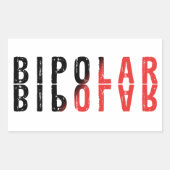 Bipolair tekstontwerp rechthoekige sticker (Voorkant)