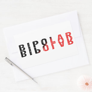 Bipolair tekstontwerp rechthoekige sticker