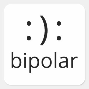 bipolair vierkante sticker