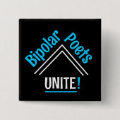 Bipolaire dichters verenigen zich! vierkante button 5,1 cm (Voorkant)