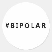 Bipolaire hashtag ronde sticker (Voorkant)