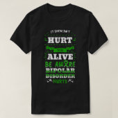 Bipolaire manie Mentale ziekte Angst Groen lintje T-shirt (Design voorkant)
