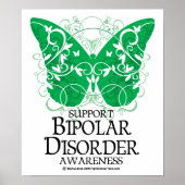 Bipolaire stoornis Butterfly Poster (Voorkant)