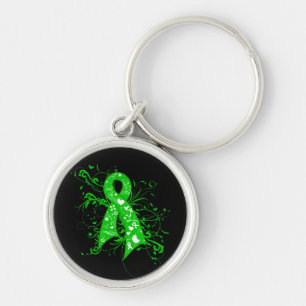 Bipolaire stoornis Floral Swirls Ribbon Sleutelhanger