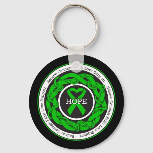 Bipolaire stoornis Hope Intertwind Ribbon Sleutelhanger (Voorkant)