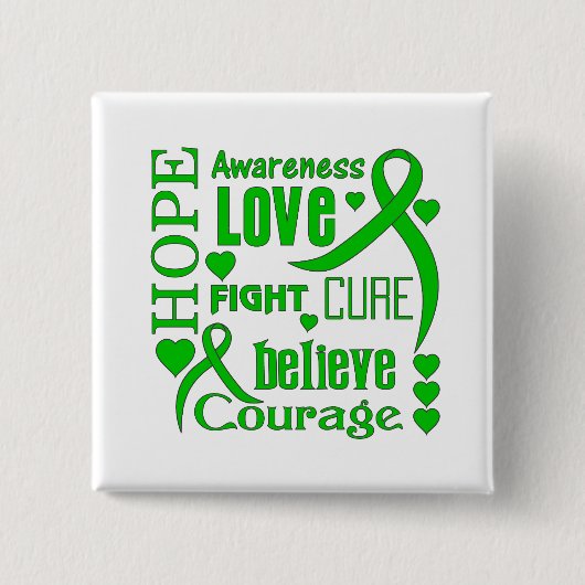 Bipolaire stoornis Hope Words Collage Vierkante Button 5,1 Cm (Voorkant)