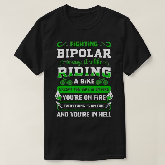 Bipolaire vechtster Manie Mental Disorder Aniety P T-shirt (Design voorkant)