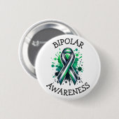 Bipolar Awareness Ribbon Ronde Button 5,7 Cm (Voorkant /achterkant)