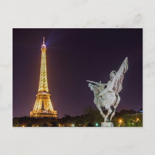 Bir-Hakeim bij de nachtbrug - Parijs, Frankrijk Briefkaart (Voorkant)
