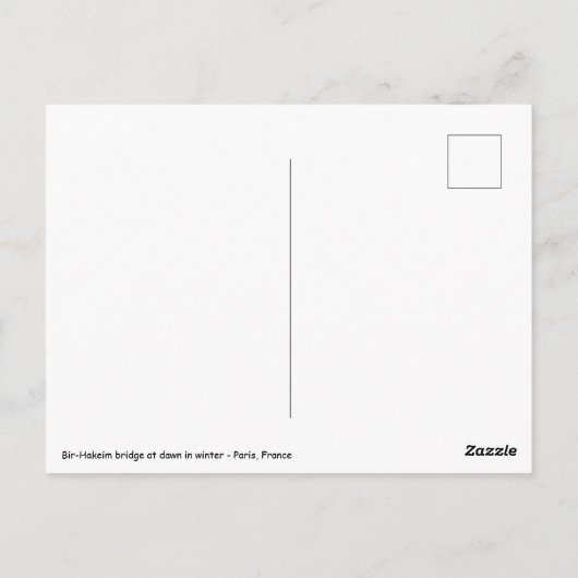 Bir-Hakeim-brug bij het aanbreken van de dag in de Briefkaart (Achterkant)