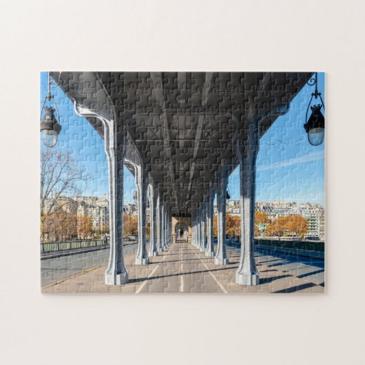 Bir-Hakeimbrug over de Seine - Parijs, Frankrijk Legpuzzel (Horizontaal)