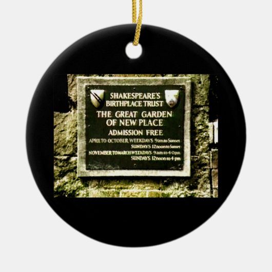 Bir van Shakespeare van stratford-op-Avon Engeland Keramisch Ornament (Voorkant)