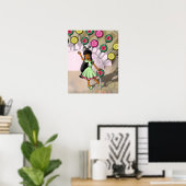 Biracial Meisje en Lolly's Poster (Thuiskantoor)