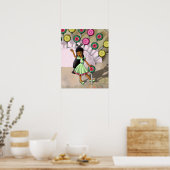 Biracial Meisje en Lolly's Poster (Keuken)
