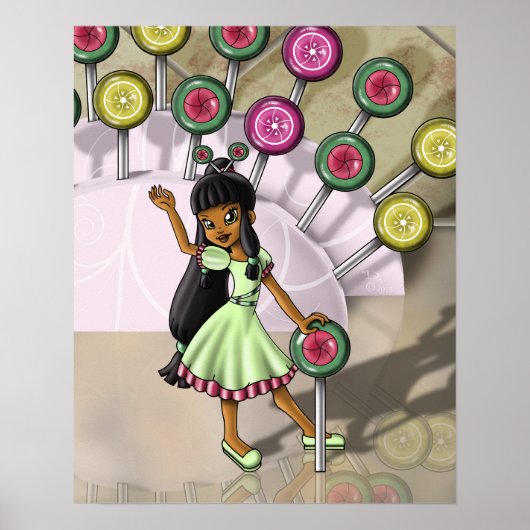 Biracial Meisje en Lolly's Poster (Voorkant)