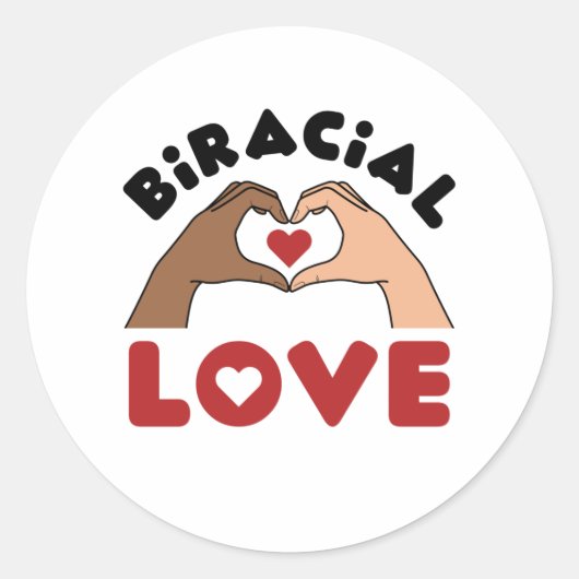 Biraciale liefde gemengd ras ronde sticker (Voorkant)