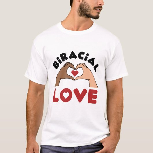 Biraciale liefde gemengd ras t-shirt (Voorkant)